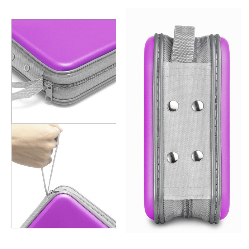 Siveit CD Case, 40 Capacity CD/DVD Case Holders Wallet Hard Plastic DVD Disc Cases Storage Binder for Car Home Office Travel (Purple) - Image 3